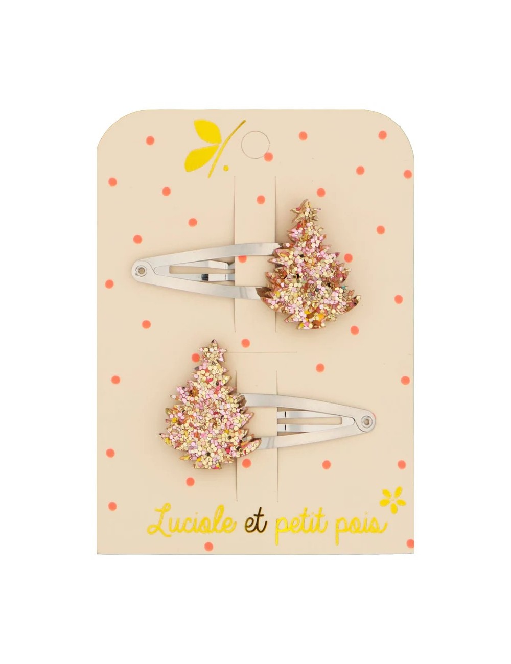 BARRETTES SAPINS ROSE