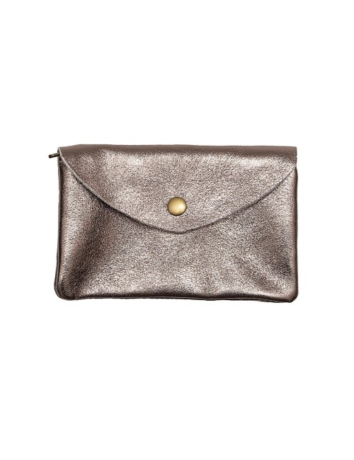 Sac pochette Keren Metal Etain - Pochette femme - Divers coloris !