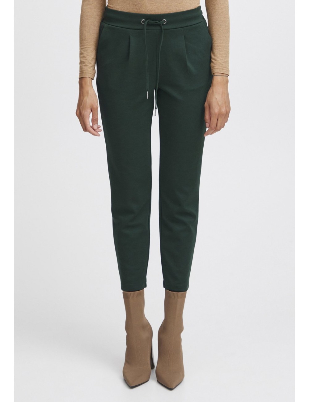 Rizetta crop pants Vert Scarab | Pantalon classique b.young 3 coloris